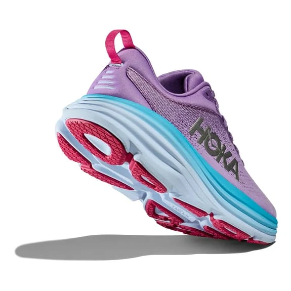 Chaussures HOKA Bondi 8 Violet Bleu Clair Blanc Femme 4 Chaussures HOKA Bondi 8 Violet Bleu Clair Blanc Femme – Image 4