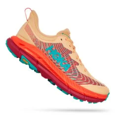 Hoka Soldes Magasin 11 Chaussures HOKA Mafate Speed 4 Crème Orange Bleu Clair