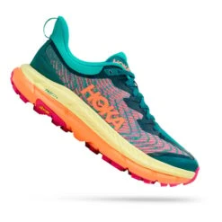 Chaussures HOKA Mafate Speed 4 Vert Turquoise Orange Jaune Femme