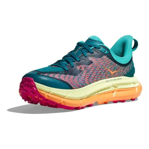 Chaussures HOKA Mafate Speed 4 Vert Turquoise Orange Jaune Femme – Image 3
