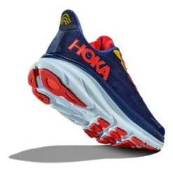 Chaussures HOKA Clifton 9 Wide Bleu Foncé Rouge Brillant Jaune 10 Chaussures HOKA Clifton 9 Wide Bleu Foncé Rouge Brillant Jaune -Hoka Soldes Magasin hk 1132210 bbd 005