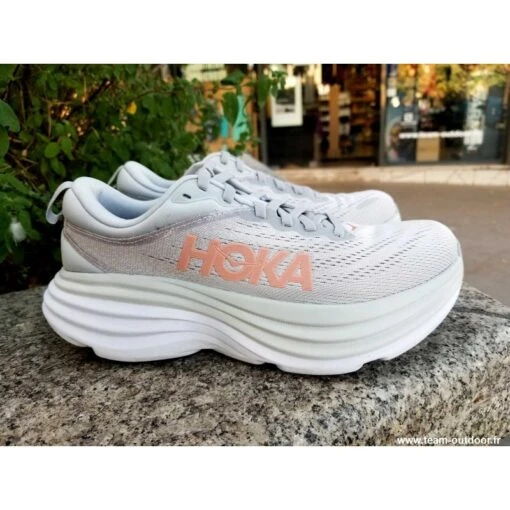 HOKA Bondi 8 Femme Harbor Mist / Lunar Rock – Image 3