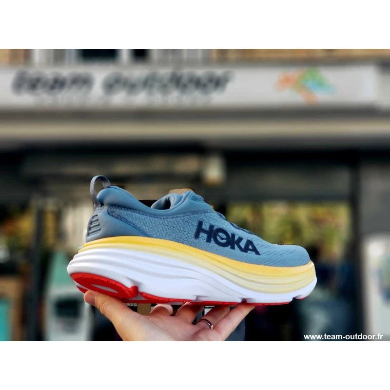 HOKA Bondi 8 Homme Goblin Blue / Moutain Spring 3 HOKA Bondi 8 Homme Goblin Blue / Moutain Spring – Image 3