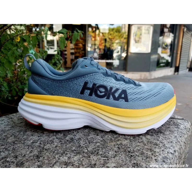 HOKA Bondi 8 Homme Goblin Blue / Moutain Spring 4 HOKA Bondi 8 Homme Goblin Blue / Moutain Spring – Image 4