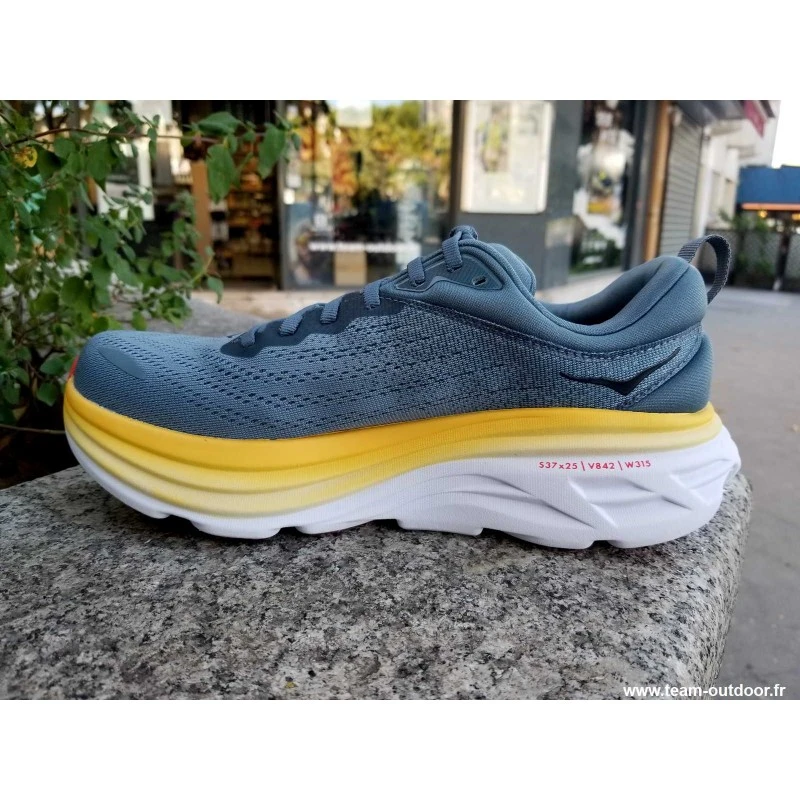 HOKA Bondi 8 Homme Goblin Blue / Moutain Spring 7 HOKA Bondi 8 Homme Goblin Blue / Moutain Spring – Image 7
